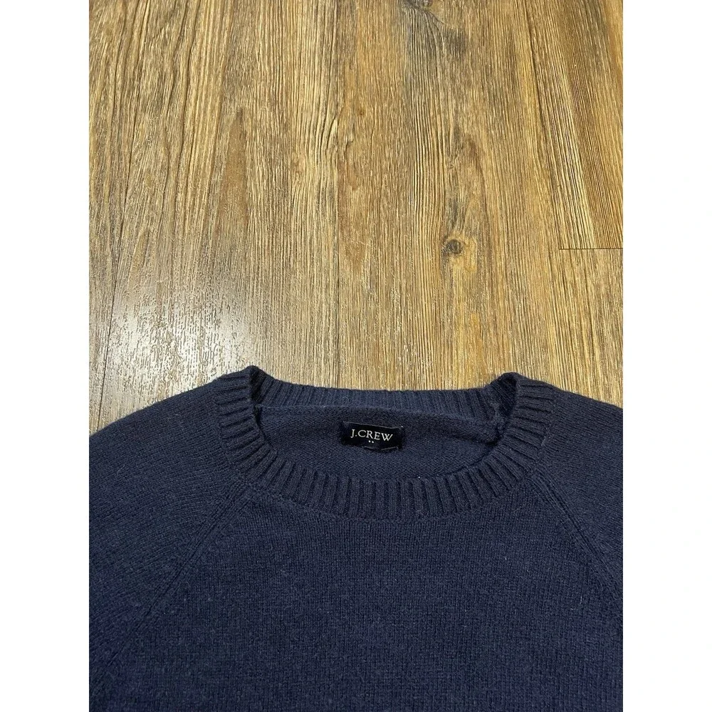J. Crew Crewneck Super Soft Lambs Wool Blend Blue Sweater Men's Size Medium